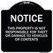 Signmission This Property Is Not Responsible for Theft or Damage to Vehicles or Contents, A-DES-BW-1818-22809 A-DES-BW-1818-22809 - alternate 1